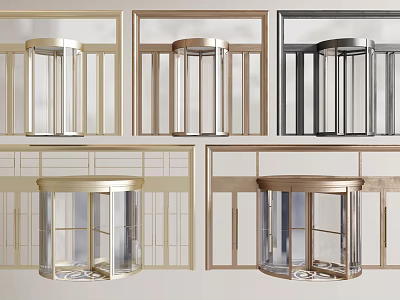 Revolving Doors In Various Colors And Different Styles For Commercial Buildings 3d model