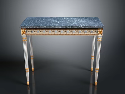 Elegant Dining Chairs With White Frame Gold Accents And Marble Decor Details 3d model