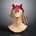 Game Movie Character With Red Horns Red Eyes And Wrinkled Neck