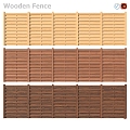 Modern partition fence wooden fence wooden fence wooden board 3d model