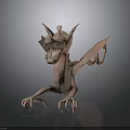 3D Model Of Mythical Dragon With Wings Sharp Claws And Open Mouth