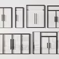 Modern Window Styles With Black Frames And Clear Glass Panels In Different Sizes 3d model
