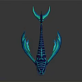 Mythical Aquatic Creature With Bioluminescent Blue Green Glowing Fins And Detailed Texture