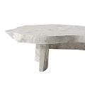 Modern Natural Marble Coffee Table With Irregular Shape And Textured Surface 3d model