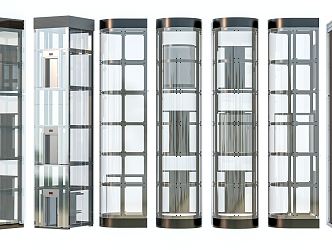 Modern Elevator Sightseeing Elevator Steel Frame Elevator Room Glass Elevator Lift 3d model