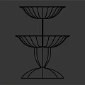 Metal Two Tier Storage Rack With Circular Wire Trays For Kitchen Countertop Organization Modern Design