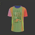 Gray And Red Casual T Shirt With Fear Balance Text And Red Car Graphic