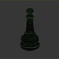 Vintage Black Decorative Chess Piece With Ornate Design For Home Accent