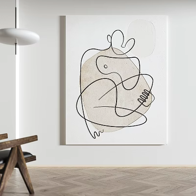 Abstract Line Art Painting For Minimalist Interior Decor 3d model Abstract Line Art Painting For Minimalist Interior Decor 3d model