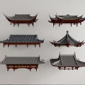 Chinese style building eaves building glazed tile ancient architecture Chinese style door head roof eaves roof tile pavilion 3d model