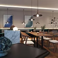 Elegant Modern Café Interior With Wooden Floors Pendant Lights And Green Plants