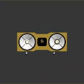 Yellow Joyace Double Burner Gas Stove with Silver Burners and Black Control Knobs
