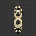 Stylish Gold And Black Circular Drop Earrings With Geometric Design