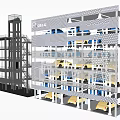 Multi Level Mechanical Parking Structure With Automated Lifts And Building Integration 3d model