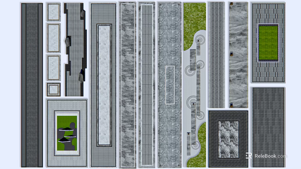 Various Garden Path Paving Designs With Different Materials And Patterns 3d model