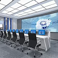 Modern Control Room Command Center 3d model