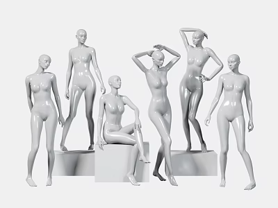 Model Humanoid Doll Fashion Display Mall Clothing Window Display Female Swing Daughter Pose Posture Doll Model 3d model