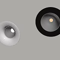 Modern Recessed Downlights White and Black Mounted on Beige Wall Interior Lighting