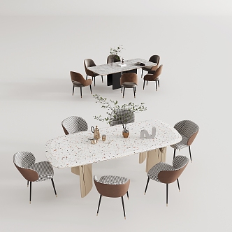 Dining table and chair combination 3d model