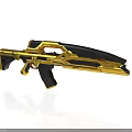 Golden And Black Sci Fi Futuristic Weapon Design With Modern Advanced Features 3d model