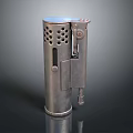 Industrial Vintage Metal Wall Lamp With Cylindrical Design And Perforated Top Details