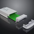 White Electronic Device With Green Conveyor Belt And Separate Component Design 3d model