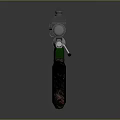 Green Sniper Rifle 3D Model With Silver Barrel Scope Trigger And Grip