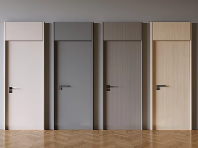 Multiple Colors Modern Hinged Doors With Wooden And Painted Finishes For Interior 3d model