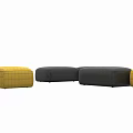 Modern Modular Exhibition Tables And Chairs With Black Yellow Padded Seats