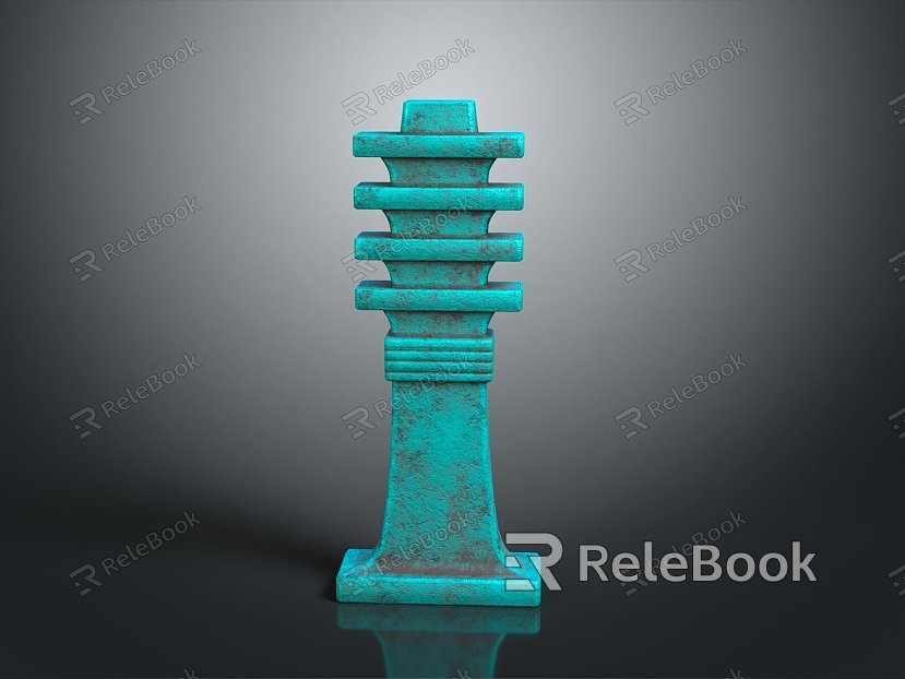 Pillar Stone Pillar Stone Pillar Old Stone Pillar Outdoor Articles Realistic model