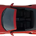 Red Convertible Sports Car With UK License Plate Black Wheels And Front Design Headlights