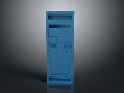 Sleek Blue PC Tower With Modern Design For Desktop Computer Systems 3d model