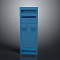 Sleek Blue PC Tower With Modern Design For Desktop Computer Systems