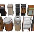 modern trash can outdoor trash can 3d model