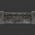 Traditional Gray Stone Furniture With Carved Details And Recessed Square Top