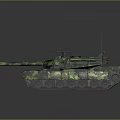 Military Tank With Camouflage Pattern Tracked Wheels Cannon And Top Mounted Weapon