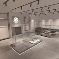 Guys and Soul Men's Clothing Store Modern Open Storefront With Display Racks And Lighting