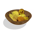 Golden Ripe Pears in Natural Wooden Bowl for Fresh Healthy Eating