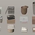 Modern luggage storage box storage box 3d model