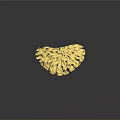 Golden Heart Shaped Decorative Household Item Featuring Hollow Glossy Texture And Surface Details