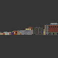 Colorful Urban Building Models With Diverse Styles And Various Roof Designs