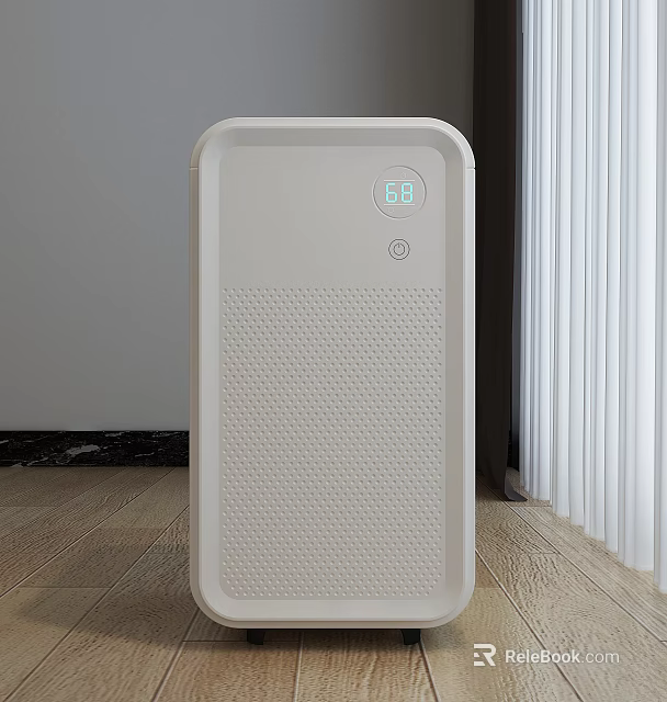 White Air Purifier Daily Use Appliance With Digital Display And Modern Design 3d model 