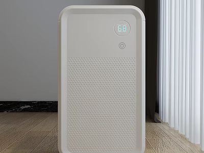 White Air Purifier Daily Use Appliance With Digital Display And Modern Design 3d model