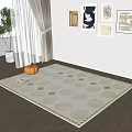 Modern Square Carpet Cream Wind Carpet 3d model