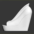 Elegant White Wedge Heel Shoes With Sleek Design And Open Toe