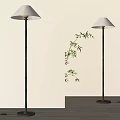 Bamboo floor lamp 3d model