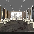 New Chinese Reception Room VIP Reception Room 3d model