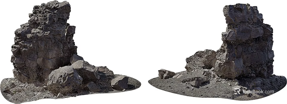 Natural Stone And Wood Materials With Rough Textures And Stacked Structures 3d model 