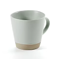 Light Gray Ceramic Mug With Beige Base Subtle Texture And Simple Modern Design