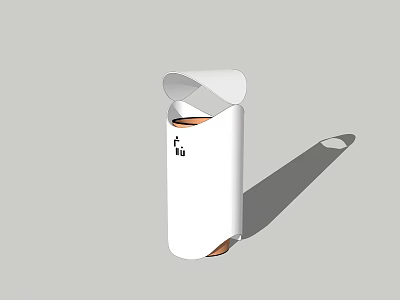 Modern White Public Trash Bin With Lid For Outdoor Public Facilities 3d model